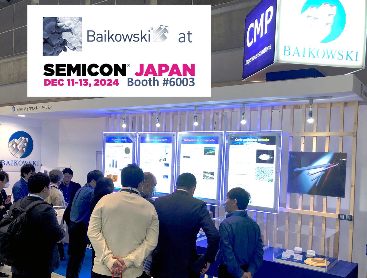 [#SEMICONJapan2024 #FAIRS]
📣SEMICON Japan is buzzing! 
Visit us at booth #6003, our expert team is here to assess your needs and craft tailored #alumina &amp; #polishing solutions for #semiconductors.🤝
