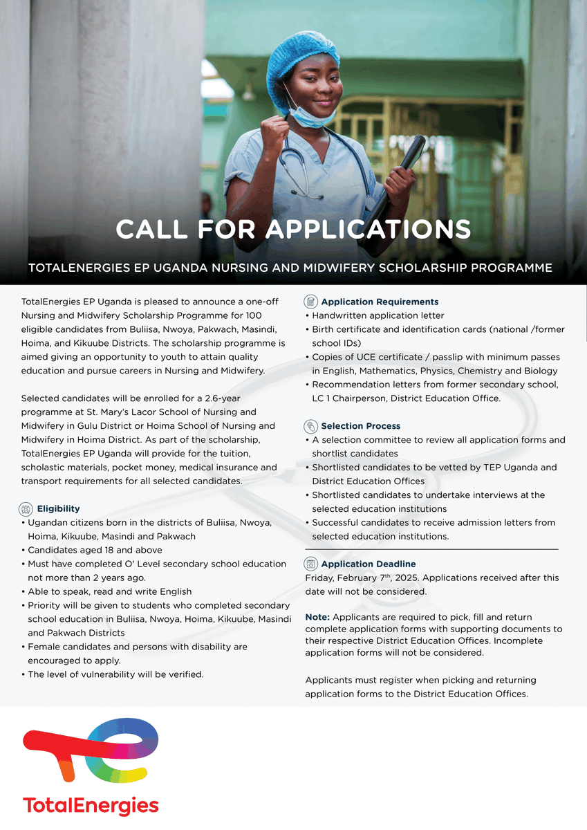 #ScholarshipOpportunity

🩺We are pleased to announce a one-off­ Nursing and Midwifery Scholarship Programme for 100 eligible candidates. 

#CreatingSharedValue #GrowingTogether

Details: ⤵️