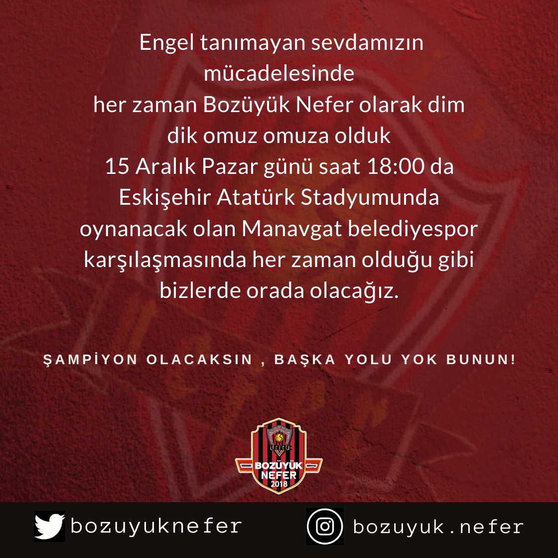 Durmadan yorulmadan ! <a href="/Eskisehirspor/">Eskişehirspor</a>  #nefer #bozüyüknefer