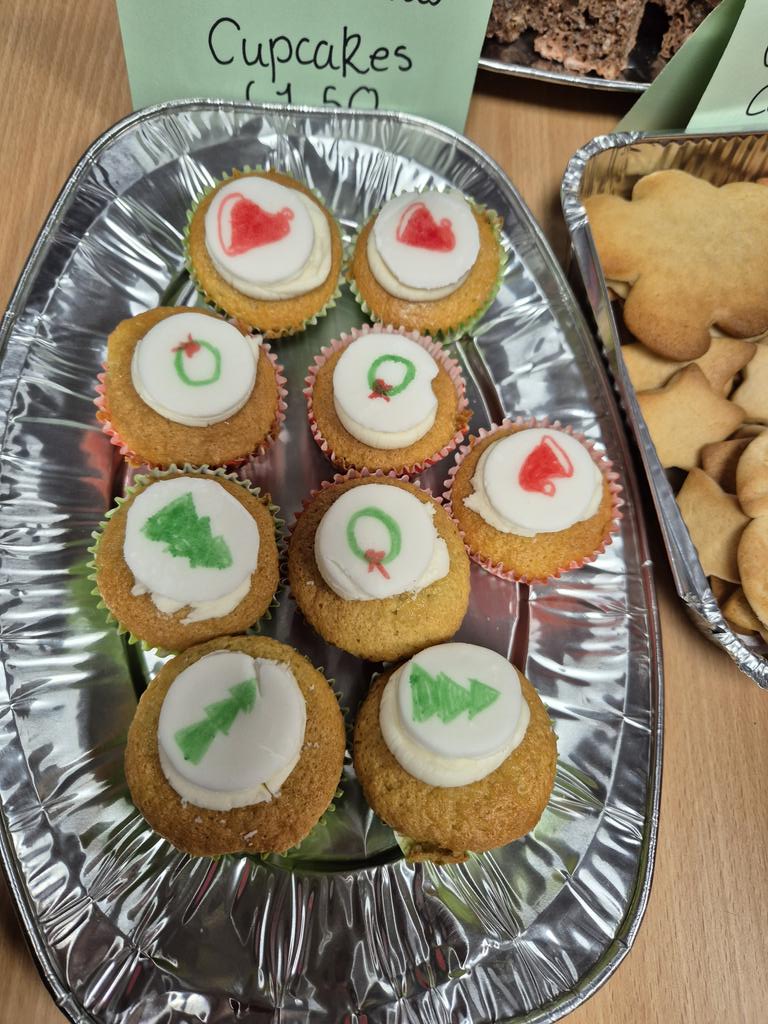 MissBerrall_BA's tweet photo. @Boness_Academy a selection of the wonderful cakes we have for sale today to help raise money for Prom! 🎄✨️ https://t.co/YkZRmJ5CTJ