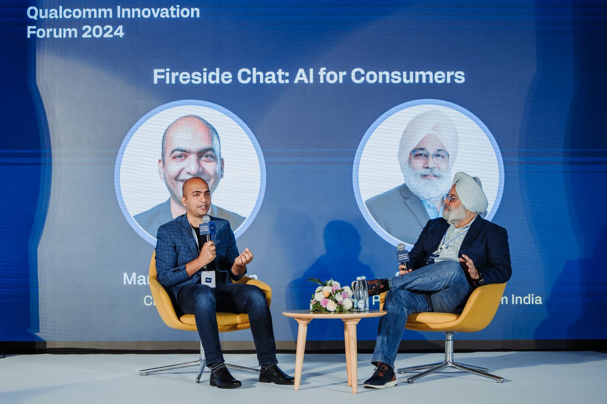 Savi Soin (@savisoin) on Twitter photo 8th Annual <a href="/qualcomm_in/">Qualcomm India</a> Innovation Forum! A big thanks to the entire #TeamQualcomm for making this event a success. We're just getting started!
Absolute pleasure to share the stage with my friend <a href="/manukumarjain/">Manu Kumar Jain</a> to discuss how AI is transforming consumer experiences in India. 8th Annual <a href="/qualcomm_in/">Qualcomm India</a> Innovation Forum! A big thanks to the entire #TeamQualcomm for making this event a success. We're just getting started!
Absolute pleasure to share the stage with my friend <a href="/manukumarjain/">Manu Kumar Jain</a> to discuss how AI is transforming consumer experiences in India.