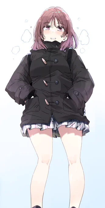 寒くても頑張る人 