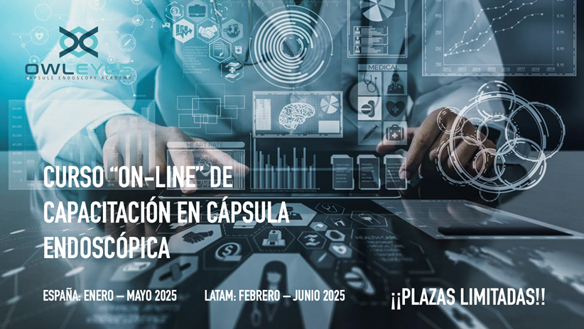 🚀¡No te pierdas el Curso de Capacitación en Cápsula Endoscópica avalado por <a href="/SEEDendoscopia/">SEED</a>!
🗓️4 meses de duración  
💻Formato online
👉🏻Dispondréis de video-clases teóricas y prácticas, test, textos, live webinars, lecturas de videos, tutorías live, etc.ℹ️Encuentra toda la