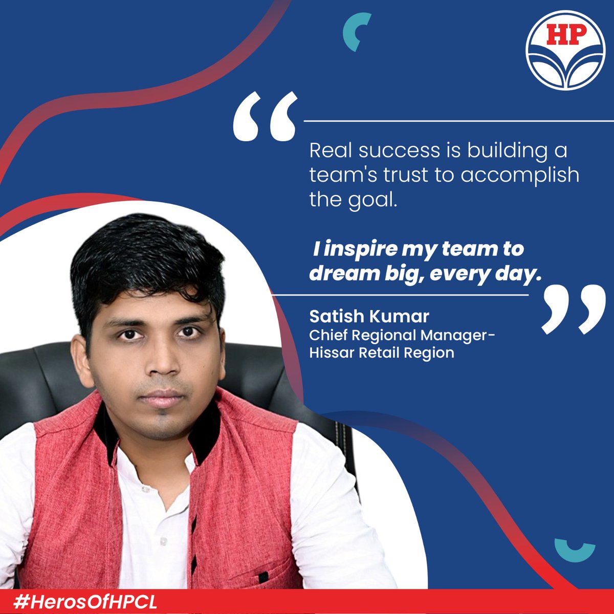 <a href="/HPCL/">Hindustan Petroleum Corporation Limited</a> in its #HeroesOfHPCL series is proud to feature 𝗦𝗮𝘁𝗶𝘀𝗵 𝗞𝘂𝗺𝗮𝗿, 𝗖𝗵𝗶𝗲𝗳 𝗥𝗲𝗴𝗶𝗼𝗻𝗮𝗹 𝗠𝗮𝗻𝗮𝗴𝗲𝗿 𝗼𝗳 𝘁𝗵𝗲 𝗛𝗶𝘀𝘀𝗮𝗿 𝗥𝗲𝘁𝗮𝗶𝗹 𝗥𝗲𝗴𝗶𝗼𝗻 <a href="/NZ_HPCL_Retail/">NZ_HPCL_Retail</a>. An accomplished Engineering graduate and MBA from UPES Dehradun, Satish brings a wealth of