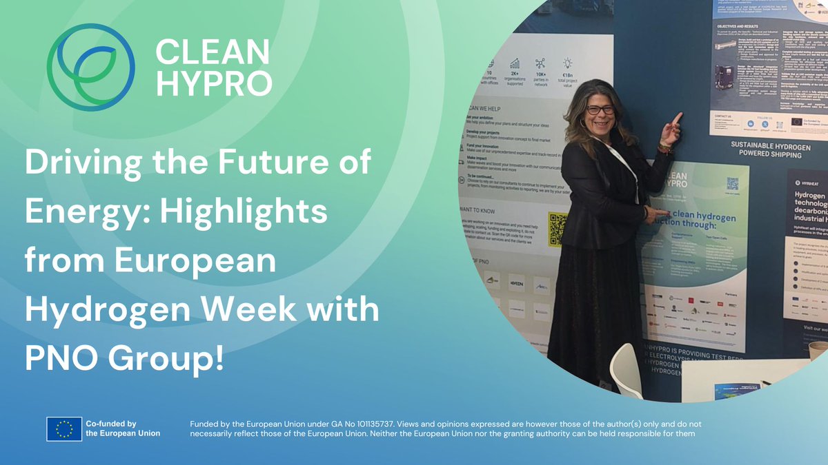CLEANHYPRO's tweet photo. 🌍 Highlights from European Hydrogen Week ⚡

From 18 to 22 November CLEANHYPRO was showcased at an important event for stakeholders from the #hydrogen value chain: the European Hydrogen Week ✨

Learn all about it in our latest article:
https://t.co/e5Wrgq3bAV https://t.co/oLYVgCn6cC