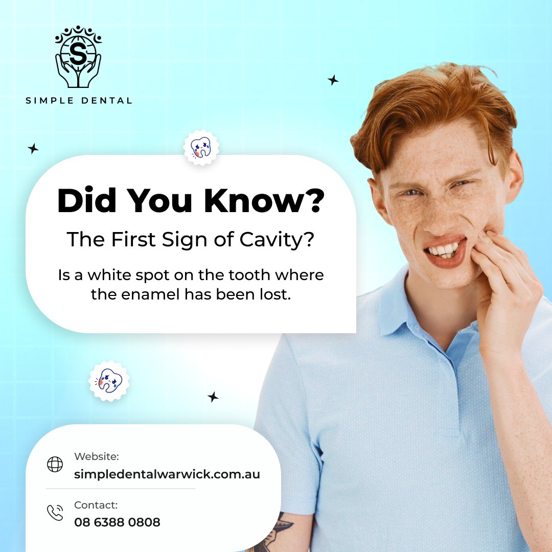 simpledentalwa's tweet photo. Did you know? 🤔 The first sign of a #cavity is often a white spot on your #tooth where enamel has started to fade.
Catch it early to prevent further damage! Keep your smile healthy with regular checkups.

📅 Book your appointment today!
👉 https://t.co/3l0BLe4jKT

#DentalCare https://t.co/K4kYwXhJTx