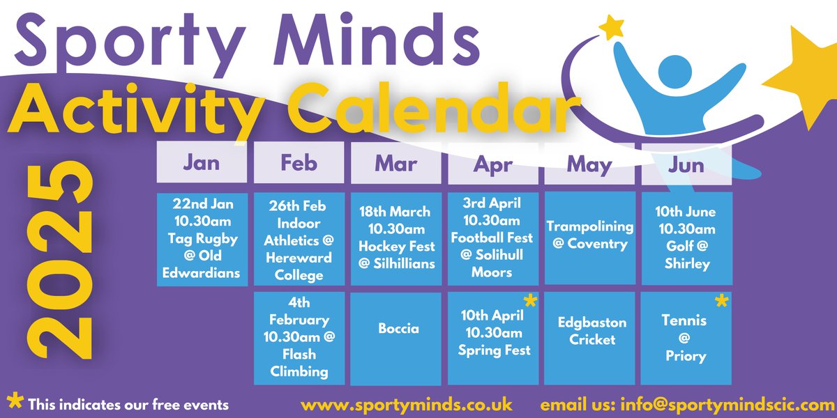 Sportymindscic's tweet photo. Our super exciting activity calendar runs all the way up to summer 2025, and we can't wait to see you all there!  Book on via the link in our bio.   

#InclusiveSports #SEND #Solihull https://t.co/H8rSsPUyoJ