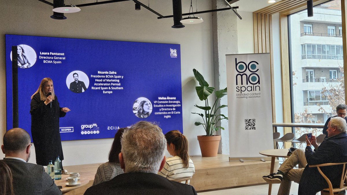 SCOPEN_es's tweet photo. 💡Hoy se presenta la VIII edición del estudio #CONTENTSCOPE de @bcma_spain
Con introducción de @Rmdevega, Laura Fontanet, @ricardozafraper (@Pernod_RicardES) y Melisa Álvarez (@elcorteingles)
En las oficinas de @GroupM_Espana https://t.co/SgPihjmcPA
