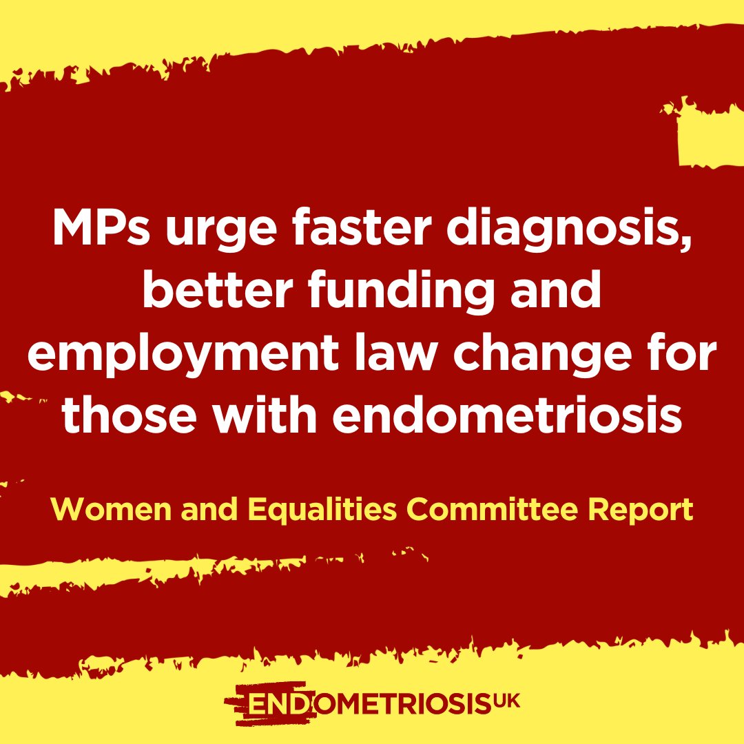 📢 The Women and Equalities Committee has today released a report urging the Government to commit to a range of measures to support those with endometriosis and other menstrual health conditions.  

Read more at: endometriosis-uk.org/mps-urge-faste…
