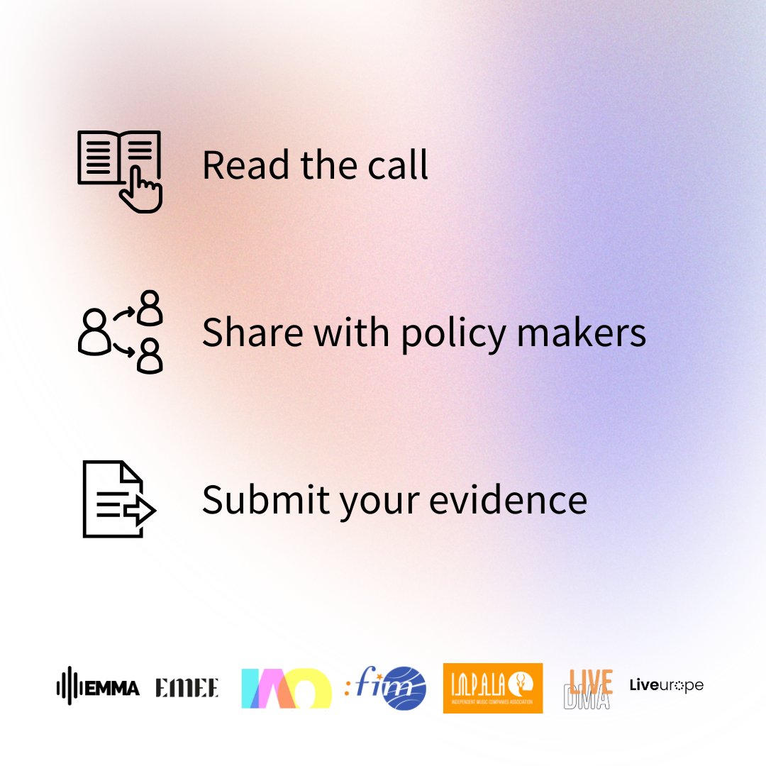 Live DMA (@livedma) on Twitter photo Music networks call for a new EU vision for #touring that reduces the time-consuming and costly #barriers for touring artists.
We ask MEP's and the <a href="/EU_Commission/">European Commission</a> to support changes to nurture a more competitive and harmonised #music ecosystem.
emma.community/emma-calls-for… Music networks call for a new EU vision for #touring that reduces the time-consuming and costly #barriers for touring artists.
We ask MEP's and the <a href="/EU_Commission/">European Commission</a> to support changes to nurture a more competitive and harmonised #music ecosystem.
emma.community/emma-calls-for…