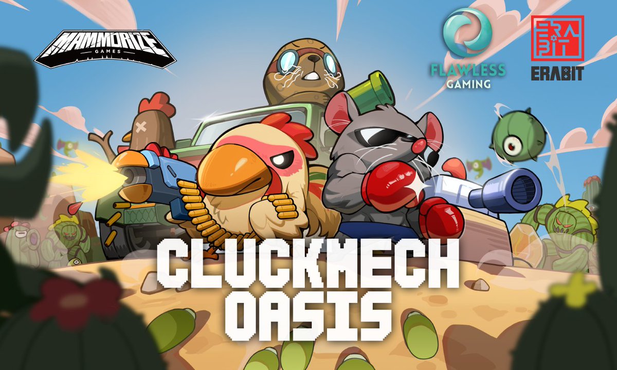 🔥Cluckmech Oasis joins Erabit &amp; Flawless Gaming!
💣Get your tower defense on with a twist! 
🐔Command a flock of quirky heroes and an army of defensive structures to fend off waves of enemies.

🔫Are you ready to fight for the planet?
⬇️Join us at store.steampowered.com/app/2453360/Cl…