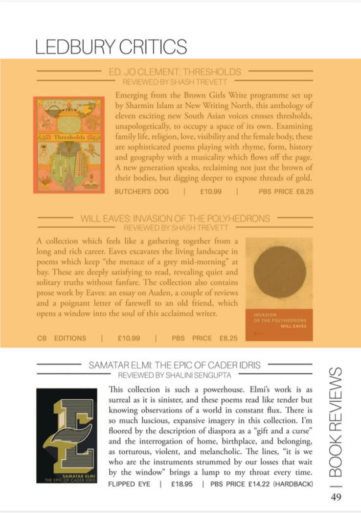 It's always a pleasant gift when at the end of a cycle of editing &amp; production, a book is well-received. In celebration of this lovely review of #CaderIdris from <a href="/PoetryBookSoc/">PoetryBookSoc</a>  we're discounting this limited hardback to £14 until the 14th. Grab one now:
flippedeye.net/product/the-ep…