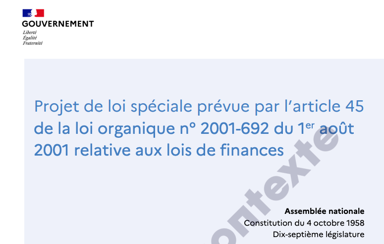 ContextePouv's tweet photo. DOCUMENT : le projet de loi spéciale #PLF2025 
https://t.co/xn1OQJMVPI https://t.co/gqz5NAcz0j