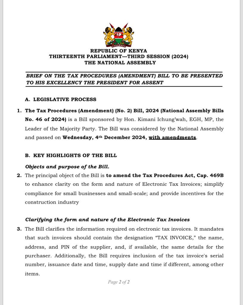 OliverMathenge's tweet photo. The Tax Procedures (Amendment) https://t.co/KZHY993MMo