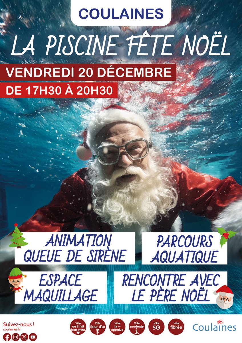 Ville de Coulaines (@coulaines) on Twitter photo 🎅 La piscine de Coulaines fête Noël vendredi 20 décembre de 17h30 à 20h30 ! Entrée au tarif habituel.
<a href="/ch_rouillon/">Christophe Rouillon</a> 🎅 La piscine de Coulaines fête Noël vendredi 20 décembre de 17h30 à 20h30 ! Entrée au tarif habituel.
<a href="/ch_rouillon/">Christophe Rouillon</a>