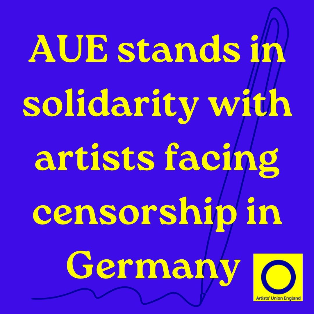 Following the approval of the ‘Never Again is Now’ resolution by the German parliament, AUE reaffirms our solidarity with artists, artworkers, and all those expressing solidarity with Palestine. Read our statement in full on our website: buff.ly/3VsVmgn