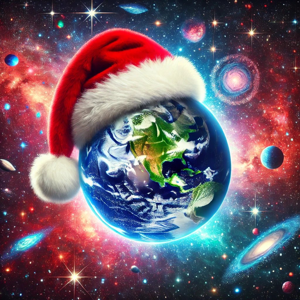 Jackielthequeen's tweet photo. 🎅🌍 The holiday spirit is universal! Here's our beautiful Earth rocking a Santa hat in the middle of the cosmos. Let’s spread joy and love across the galaxy this season!
#MerryChristmas #HolidayVibes #CosmicJoy #eTatos #aiartcommunity #WorldGoals #ChristmasVibes #HolySpirit https://t.co/tDDtf0t2k9