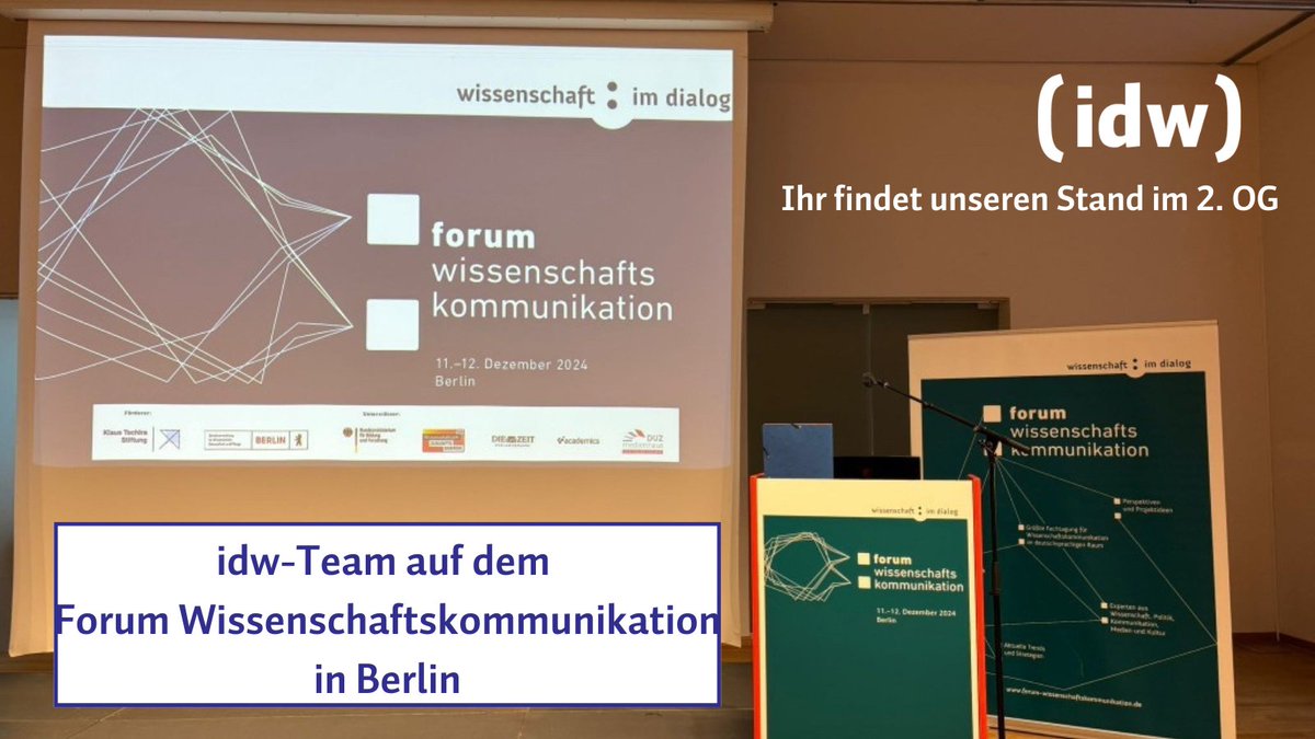 Informationsdienst Wissenschaft - idw (@idw_online) on Twitter photo Heute und morgen sind wir auf dem Forum Wissenschaftskommunikation in der Urania in Berlin.
Der diesjährige Schwerpunkt des #fwk24 lautet: Wissenschaftskommunikation für eine starke Demokratie und offene Gesellschaft. Wir freuen uns auf produktive Tage! <a href="/wissimdialog/">Wissenschaft im Dialog</a> Heute und morgen sind wir auf dem Forum Wissenschaftskommunikation in der Urania in Berlin.
Der diesjährige Schwerpunkt des #fwk24 lautet: Wissenschaftskommunikation für eine starke Demokratie und offene Gesellschaft. Wir freuen uns auf produktive Tage! <a href="/wissimdialog/">Wissenschaft im Dialog</a>