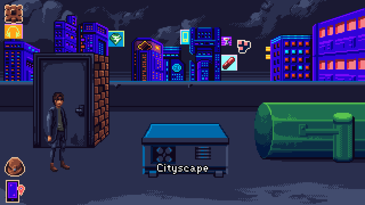 Cosmic_Void_'s tweet photo. 🔴 Let's fund a voice over for Neon Hearts City! 😃 

Hey all, I'm Cosmic Void &amp; I'm working on a cyberpunk-themed point &amp; click adventure set in a dystopian future.

To support &amp; read more about the campaign, go here:
https://t.co/KWlwVVwFkM

#indiegame #indiedev #adventuregame https://t.co/PoUcacHLdh