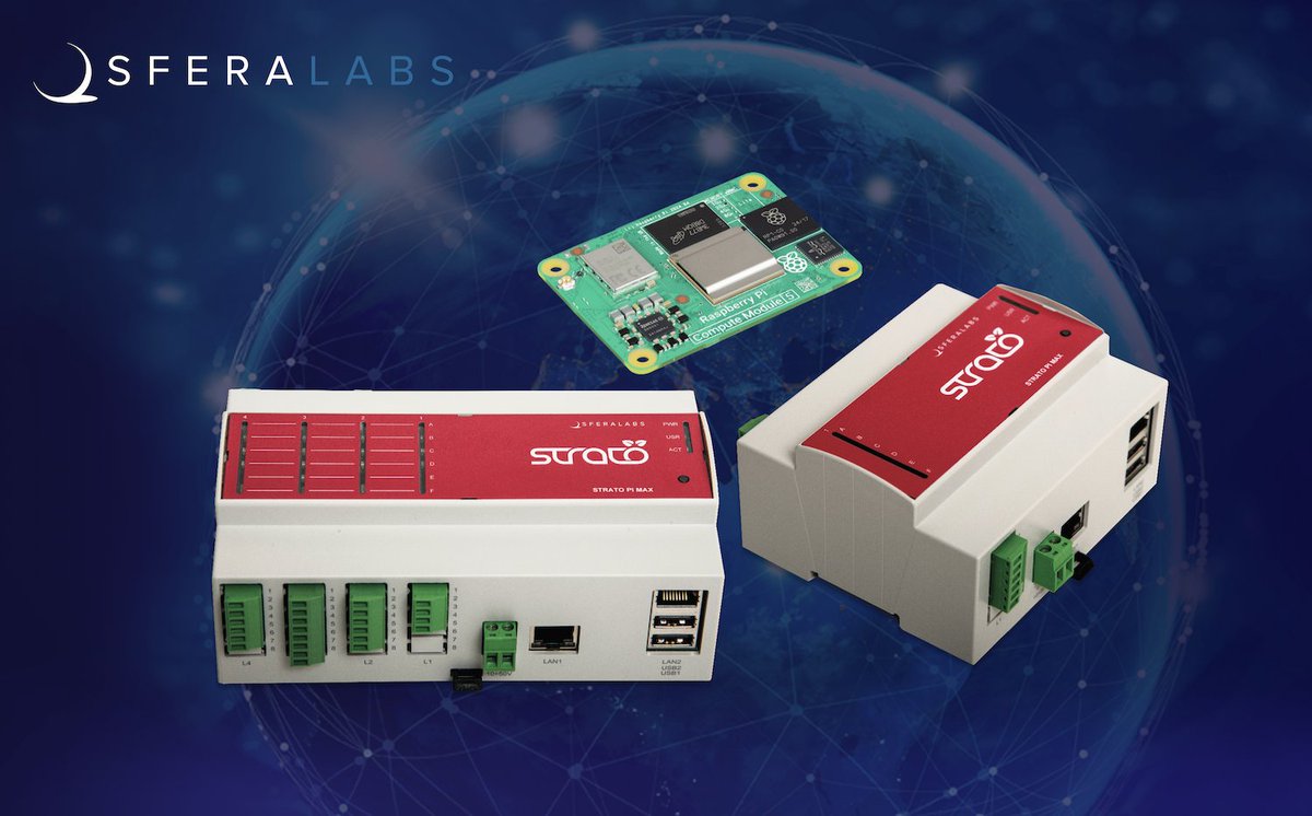 <a href="/SferaLabs/">SferaLabs</a> Strato Pi Max is now powered by the <a href="/Raspberry_Pi/">Raspberry Pi</a> CM5!👏With 2.5x performance, quad-core ARM Cortex-A76 CPU, enhanced GPU, &amp; up to 16 GB RAM, it’s perfect for industrial automation &amp; IoT. Available in XS &amp; XL models. 👉 Learn more &amp; order: bit.ly/4gryc2f