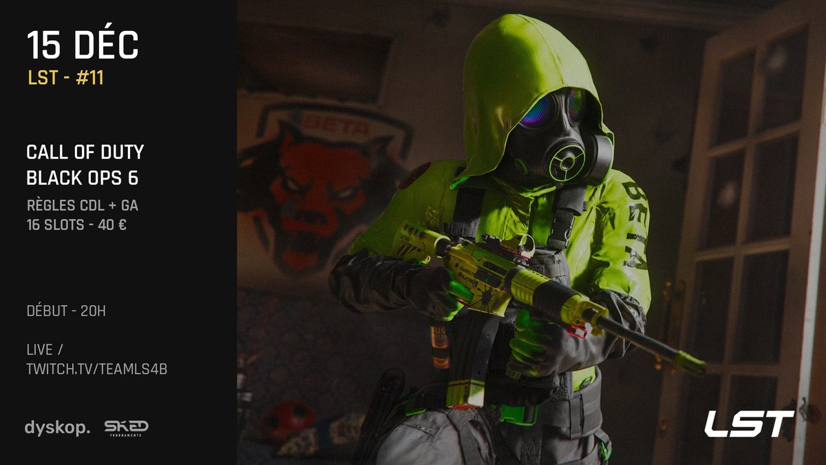 La <a href="/TeamLS4B/">Team LS4B</a> remet en jeu le petit cash prize de la semaine dernière ! Il y aura donc 40€ à gagner ce dimanche.

On reste sur un format de 16 slots à 20H.. pour l'instant 👀

👉 app.sked.gg/tournoi/lst_11