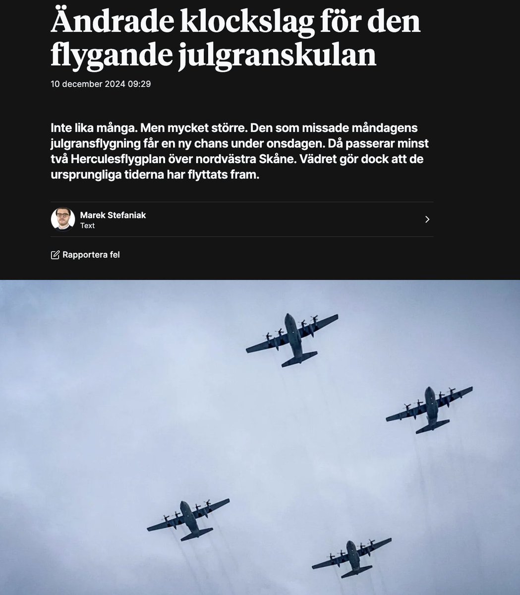 Vi tar det igen: Fyra 👏 flygplan 👏 kan 👏 inte 👏 flyga 👏 i 👏 formen 👏 av 👏 en 👏 kula