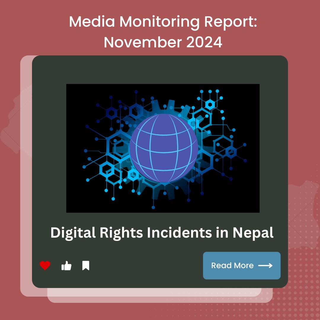 📣We have prepared this review to initiate a discussion and debate about the key topics &amp; trends related to digital rights from Nepali media throughout the November. Additionally, we aim to explore the nature of our human rights in relation to technology and the internet.