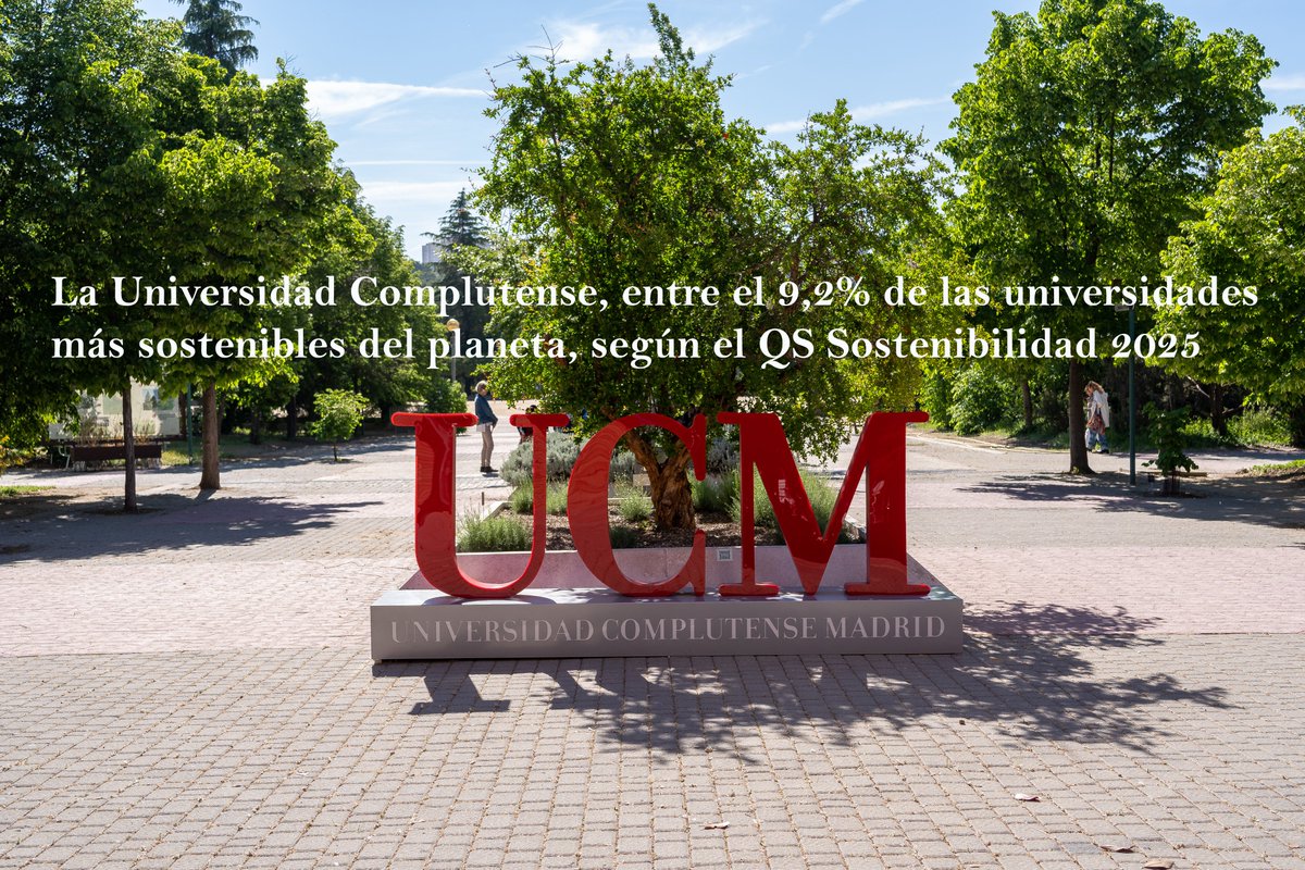 Complutense (@unicomplutense) on Twitter photo 🌍💚 Somos referente en #sostenibilidad y #compromiso 🌿
📊 #LaComplutense ha alcanzado el puesto 162 en el <a href="/TopUnis/">QS Top Universities</a> 2025, situándose entre el 9,2% de las universidades más #sostenibles del #mundo
✨ Este logro es un #reconocimiento al trabajo bien hecho de toda nuestra 🌍💚 Somos referente en #sostenibilidad y #compromiso 🌿
📊 #LaComplutense ha alcanzado el puesto 162 en el <a href="/TopUnis/">QS Top Universities</a> 2025, situándose entre el 9,2% de las universidades más #sostenibles del #mundo
✨ Este logro es un #reconocimiento al trabajo bien hecho de toda nuestra