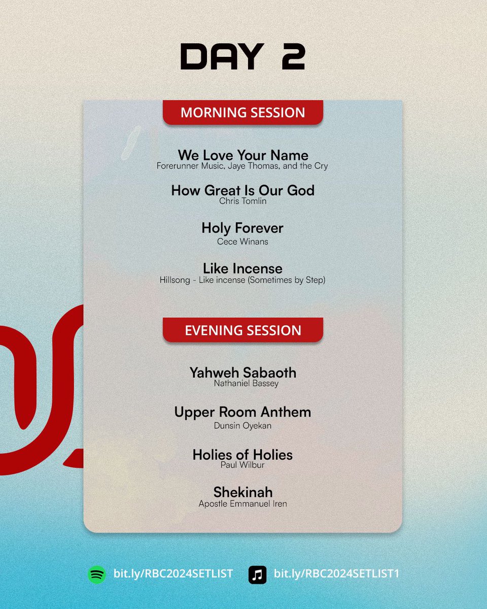 REBOOT CAMP 2024 PLAYLIST IS HERE🔥🔥

Get your heart ready and your spirit aligned with the official playlist for Reboot Camp 2024.  

These anthems of worship and fire will set the tone for the incredible encounter we’re about to experience.  

Plug in, press play as we