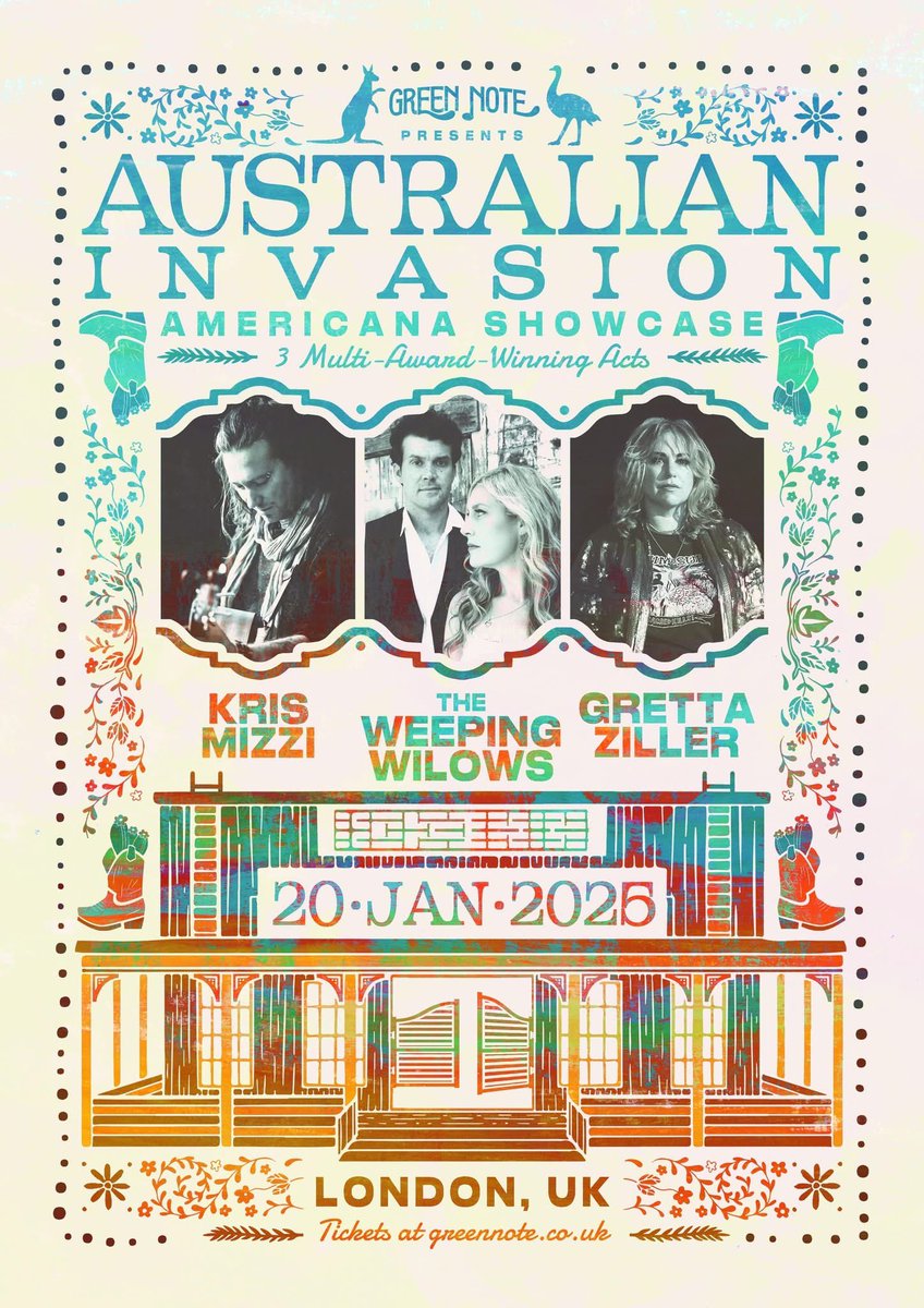 The Weeping Willows (@weepinwillows) on Twitter photo ✨Enormous thanks✨ for enthusiastic response to our ⭐️Americana Showcase!⭐️ Special thanks to those who bought tickets! 🙏❤️ Can't wait for this show with our faves!
Mon 20 Jan: <a href="/GreenNote/">Green Note</a>, London, UK
#KrisMizzi + @WeepinWillows + <a href="/GrettaZiller/">Gretta Ziller</a>
Tickets: greennote.co.uk/production/aus… ✨Enormous thanks✨ for enthusiastic response to our ⭐️Americana Showcase!⭐️ Special thanks to those who bought tickets! 🙏❤️ Can't wait for this show with our faves!
Mon 20 Jan: <a href="/GreenNote/">Green Note</a>, London, UK
#KrisMizzi + @WeepinWillows + <a href="/GrettaZiller/">Gretta Ziller</a>
Tickets: greennote.co.uk/production/aus…