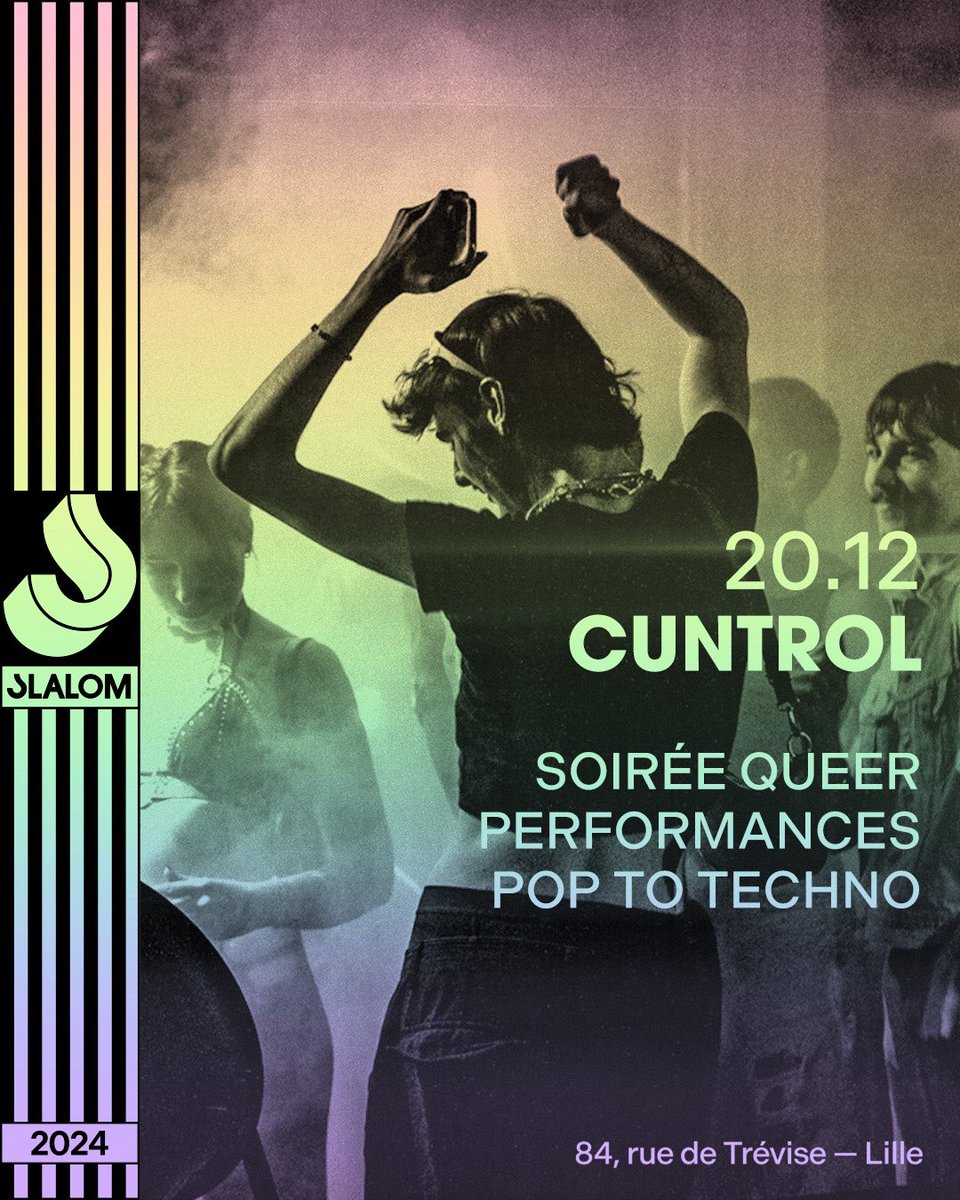 slalom_lille's tweet photo. Oon voulait un truc fait par et pour la communauté queer. On a bossé avec nos vécus, nos envies, nos identités pour créer un espace qui nous ressemble. On voulait plus qu’un dancefloor queer : on voulait un espace où tu peux tout oser. 

C’est là que ça se passe le 20/12 ! 🌈 https://t.co/x2o6Js3csY