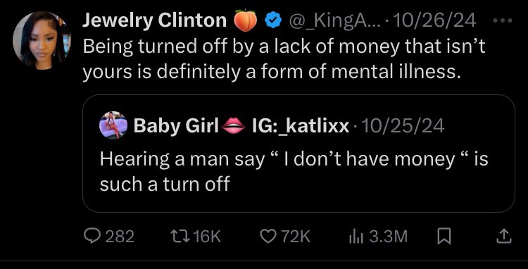 Gwen son (@attention_heir) on Twitter photo <a href="/_KingArii/">Jewelry Clinton 🍑</a> Bro y’all got to pay attention to who y’all give attention to on these apps because most of them be unstable. <a href="/_KingArii/">Jewelry Clinton 🍑</a> Bro y’all got to pay attention to who y’all give attention to on these apps because most of them be unstable.