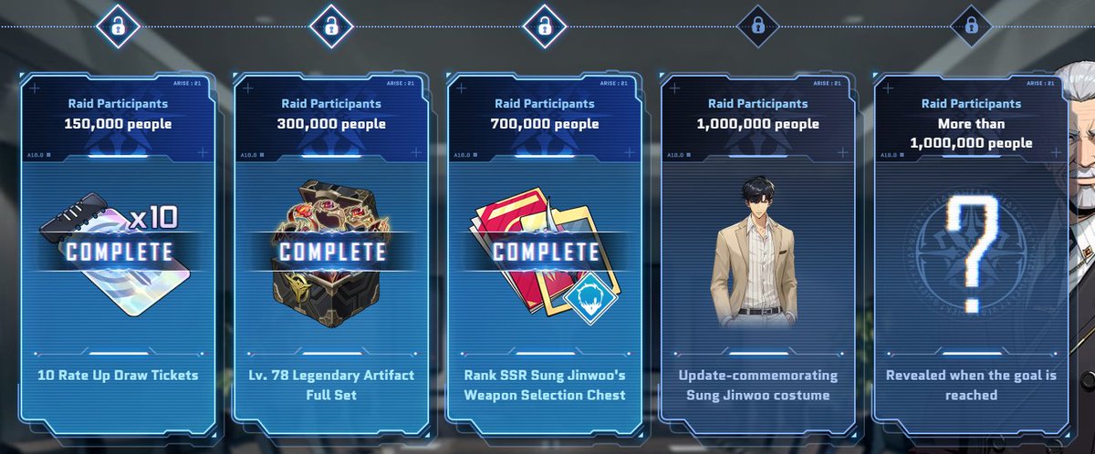 SLANewsEN's tweet photo. 700,000 Pre-Registrations have now been reached so we are now also getting an SSR SJW Weapon Selection Chest!

If you haven't done so already please make sure you pre-register so we can get the final costume reward and also whatever the hidden reward might be and you can do it here: https://t.co/7uQnciCvZX

There are only 5 days left for us to reach the 1 million milestone!!!

#SoloLevelingArise #SoloLevelinggame #俺アラ