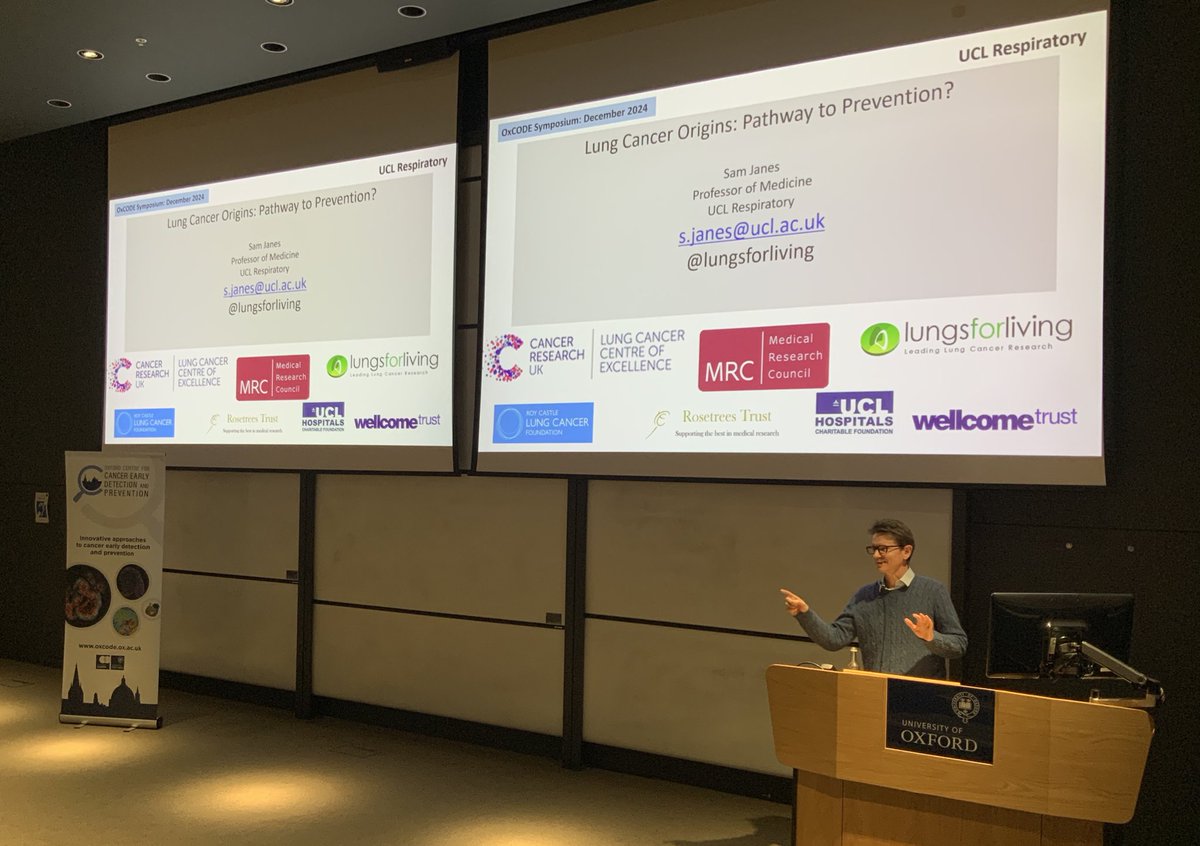 We warmly welcome our keynote speaker in the early cancer biology session, Sam Janes <a href="/lungsforliving/">Lungs for Living</a> <a href="/DoM_UCL/">DoM_UCL</a>, who gave a fascinating summary of his research on pre-invasive lung cancer progression

#oxcode24