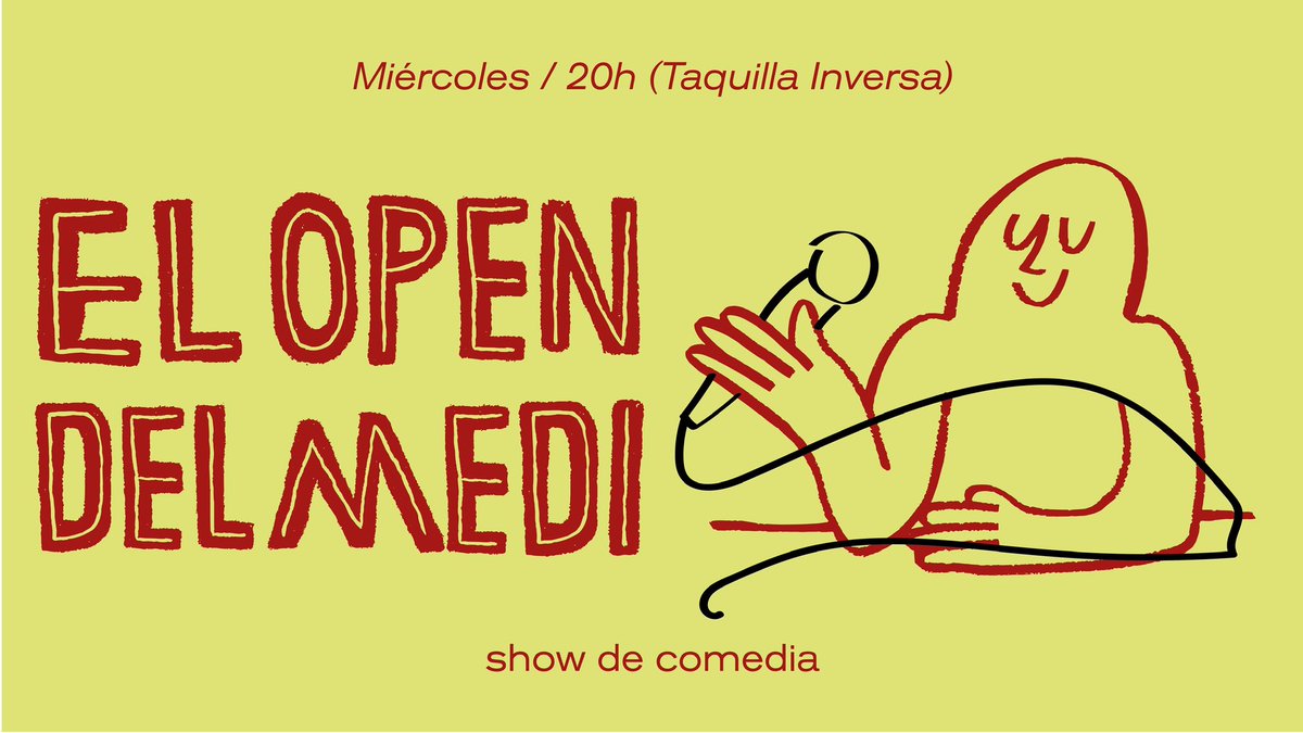 AJaJoJeJo (@ajajojejo) on Twitter photo Esta noche calendario de adviento de chistes con la mejor Comedia que resiste tempestades ☔️ ¡VENID TENEMOS TECHO! #ElOpenDelMedi
🗓️ Miércoles 11/12 · 20h · El Medi (Balmes 129) 🍫 Presenta <a href="/Ricken/">Ricken McSuper</a>
🎟️ Entrada libre con Taquilla Inversa Esta noche calendario de adviento de chistes con la mejor Comedia que resiste tempestades ☔️ ¡VENID TENEMOS TECHO! #ElOpenDelMedi
🗓️ Miércoles 11/12 · 20h · El Medi (Balmes 129) 🍫 Presenta <a href="/Ricken/">Ricken McSuper</a>
🎟️ Entrada libre con Taquilla Inversa
