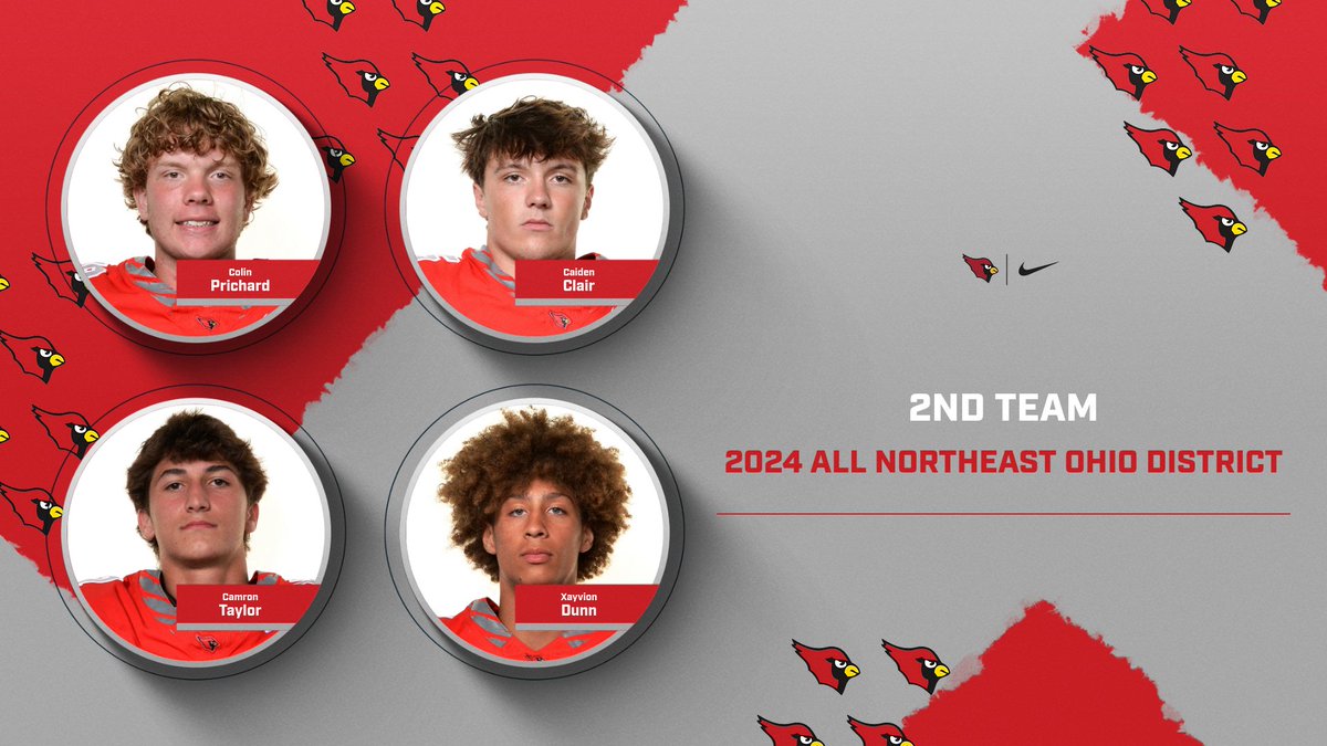 Congratulations to Colin Prichard, Caiden Clair, Camron Taylor and Xayvion Dunn on being selected 2nd Team Division 1 Northeast Ohio District for the 2024 season!
#oncecard #team100