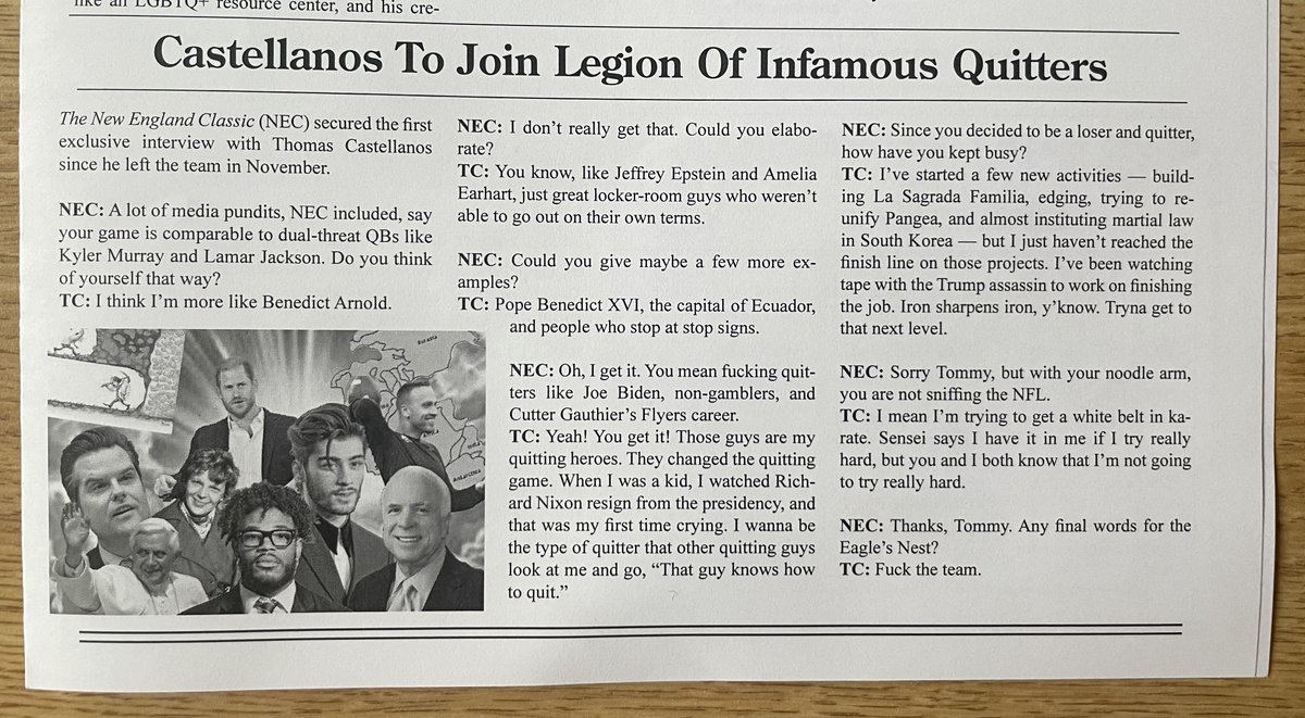 Did you all see the New England Classic scored the first sit-down with Thomas Castellanos?!?! 💕🛸🕺🏾