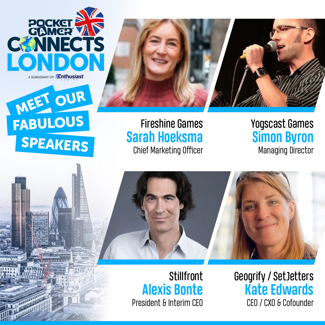 Pocket Gamer Connects (@pgconnects) on Twitter photo Faces some of you might be familiar with.
🔹Sarah Hoeksma, <a href="/FireshineGames/">Fireshine Games 🎮</a>
🔹Simon Byron, <a href="/yogscast/">The Yogscast</a> Games
🔹Alexis Bonte, <a href="/Stillfront/">Stillfront</a>
🔹Kate Edwards, <a href="/geogrify/">Kate Edwards</a> / <a href="/SetJettersApp/">setjettersapp</a>
If you still want to meet them and join us in London, grab your ticket ASAP! Faces some of you might be familiar with.
🔹Sarah Hoeksma, <a href="/FireshineGames/">Fireshine Games 🎮</a>
🔹Simon Byron, <a href="/yogscast/">The Yogscast</a> Games
🔹Alexis Bonte, <a href="/Stillfront/">Stillfront</a>
🔹Kate Edwards, <a href="/geogrify/">Kate Edwards</a> / <a href="/SetJettersApp/">setjettersapp</a>
If you still want to meet them and join us in London, grab your ticket ASAP!