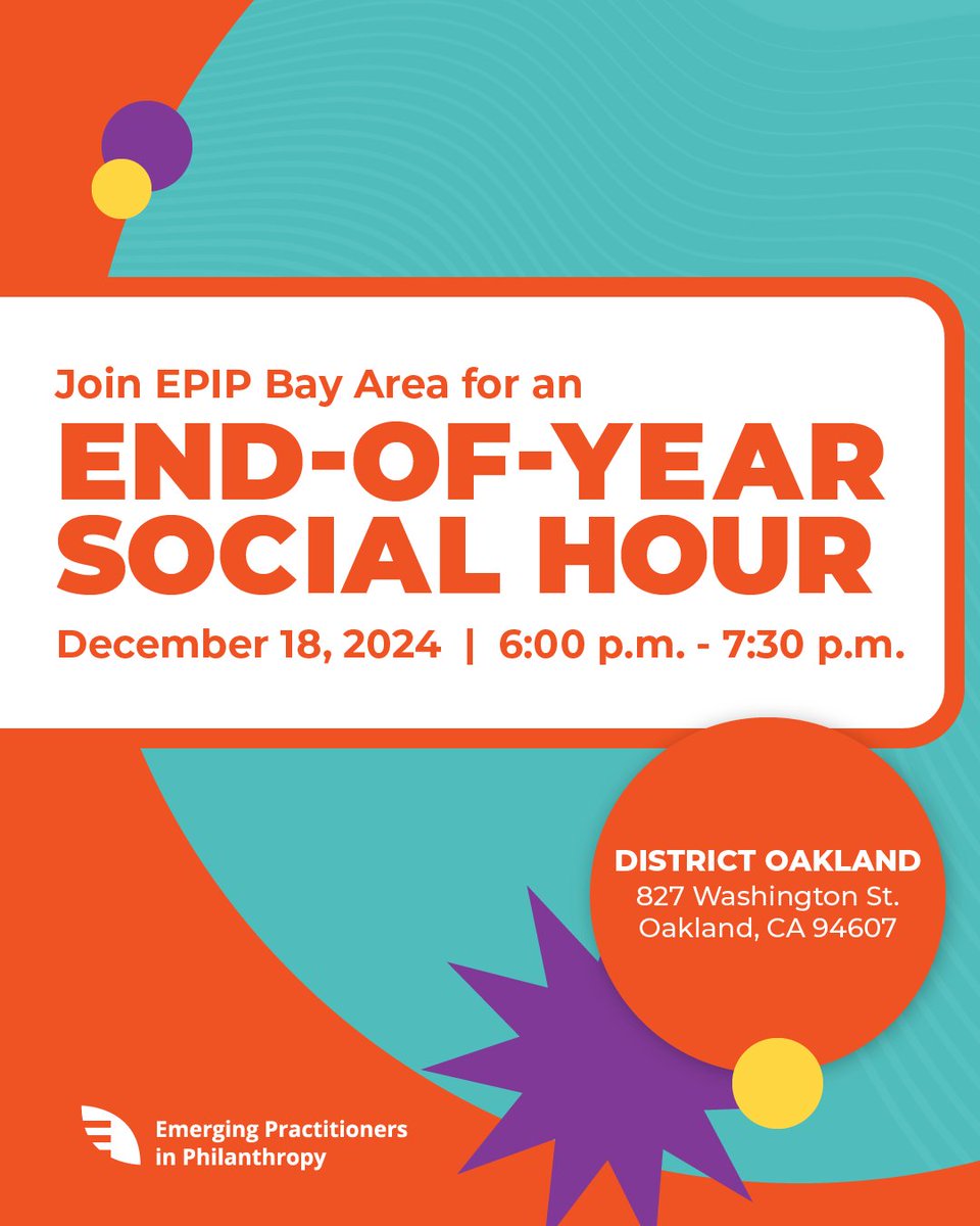 EPIP Bay Area: join our local chapter for an end of year social hour! Enjoy community and food, plus learn more about current opportunities on the EPIP Bay Area steering committee. 

Register today!

epip.org/nlagpacan/epip…