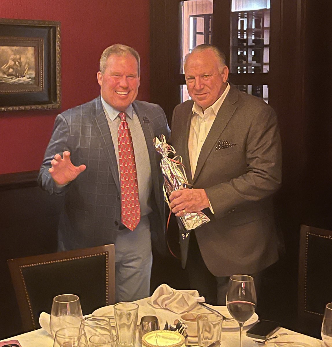 STUPrez's tweet photo. Massive Thanks to St. Thomas University #STUPartner Eastern Security Corporation EVP Lee Stern for hosting #STUAlumni &amp; #STUFriends last night at The Capital Grille in New York City. Note the Santa Golfing #STUChristmasTie https://t.co/S2vkQK79FM