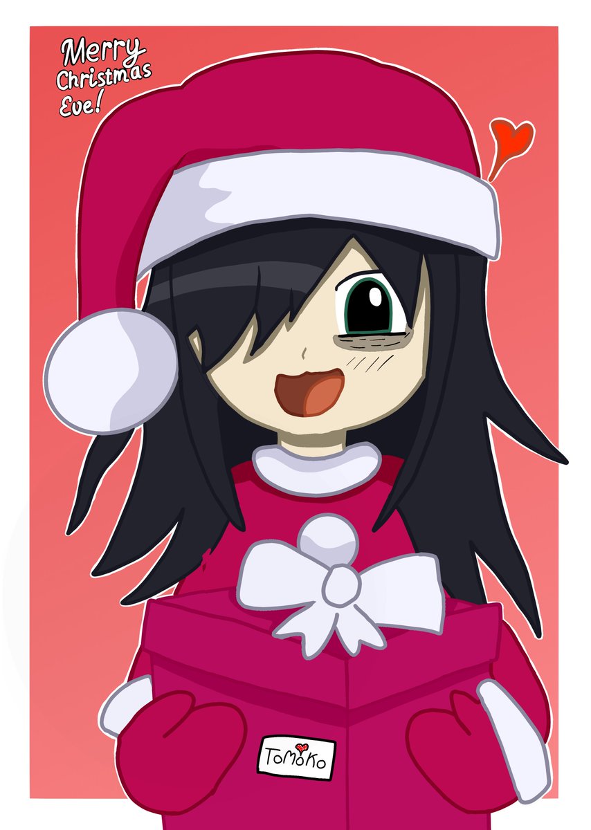 Merry Christmas Eve!
#TomokoKuroki 
#Watamote 
#fanart