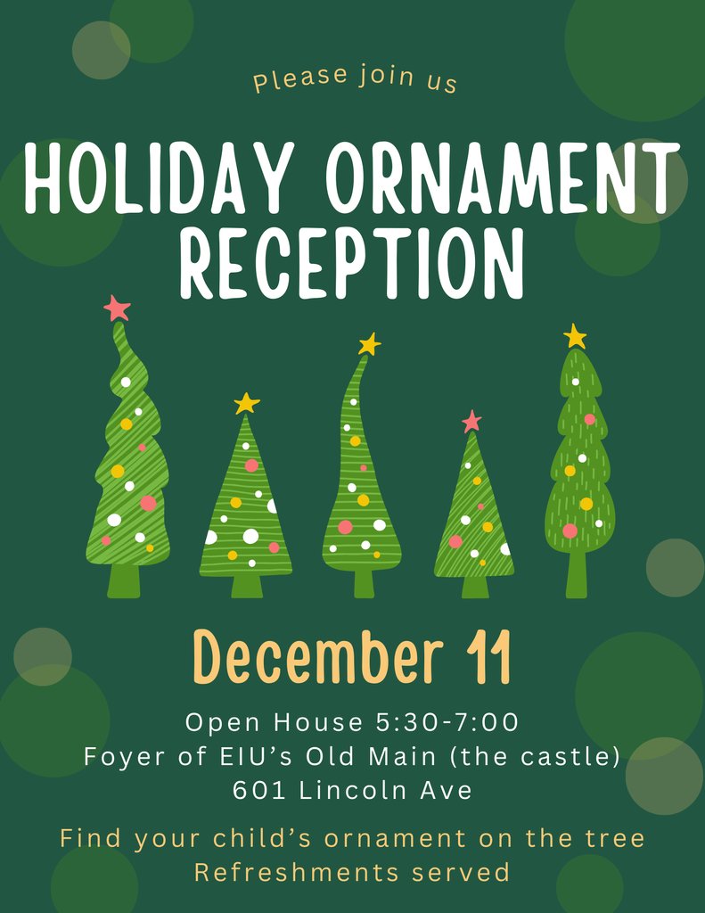 CharlestonCusd1's tweet photo. Tonight is the ornament reception at EIU. We hope to see you there!
#marktwain #twaincusd1 #westicktogether https://t.co/bsNAt0VGXZ