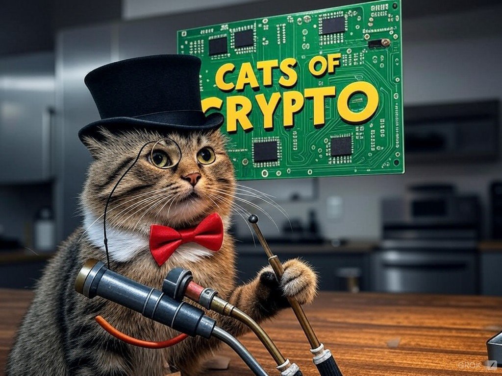 CatsOfCrypto9's tweet photo. This dapper feline fine tuned his skills as a #Crypto miner like @OvalboreTech did and the rest of the team. His #Catastic skills led him to create #CatsOfCrypto
Now he's here with the #CryptoCommunity to ๐ป meow the world.
Solana CA: 6M8z5Wzmhk93ns6BaQzCuMYvkEpFcx9CDXsgFwK58NPf
Ticker $COC
https://t.co/tibNX6UMcQ