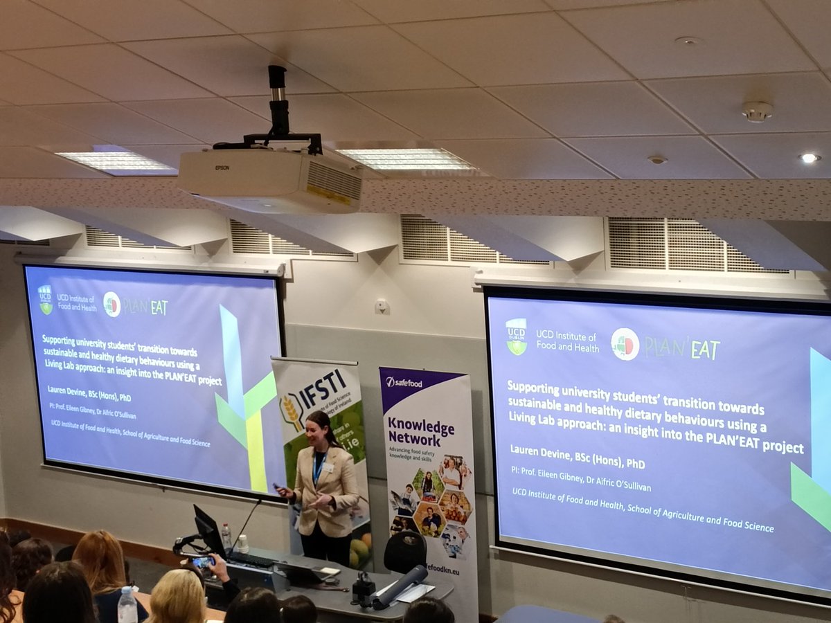 AnnaMonaghan12's tweet photo. Fantastic to be at the @UCDFoodHealth IFSTI Conference today hearing superb talks across a range of diverse areas ๐ฅผ๐จโ๐ป๐ฉโ๐ปinc the brilliant @Lauren_Devine17 ๐discussing the #PLAN'EAT study ๐ https://t.co/tci2YbNSVr