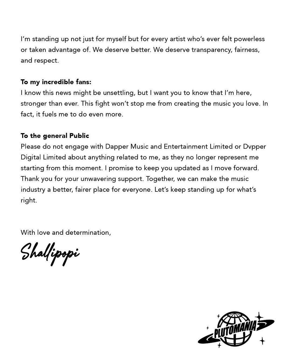 wavylinkmusic's tweet photo. BREAKING 🚨
Shallipopi officially parts ways with his label, Dapper Music & Dvpper Digital 😳
It's unclear what's next for Shallipopi, but fans are eagerly awaiting his next move.
#WavyUpdate #Shallipopi #X https://t.co/szH1NWRck2