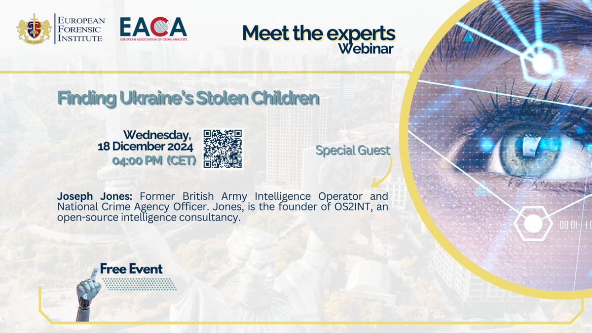 Join EACA’s webinar on Dec 18, 4 PM, to learn how tech is helping locate 20,000+ Ukrainian children deported to Russia.

Register here: us02web.zoom.us/webinar/regist…
