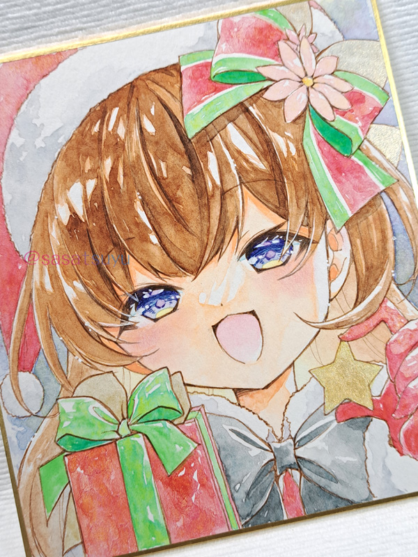 「リメイク色紙BOOTHに追加し直しました。サンタちゃん大色紙はいろんな方にご覧い」|ささつゆ🦊5/5【COMITIA144】H28b📚5/6【A40】参加のイラスト