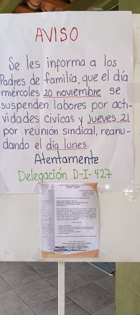 rafapark's tweet photo. CAI no 6 Iguala Guerrero, llevamos 2 semanas de suspensión por paro laborar, antes de eso, 2 semanas por el Huracsn Jhon, en la semana de muertos solo se fue 1 día mismo casi en la del 20 de Noviembre, la educación en Guerrero está perdida @SEP_mx @EducGuerrero @EvelynSalgadoP https://t.co/l1EIt1Eo7V