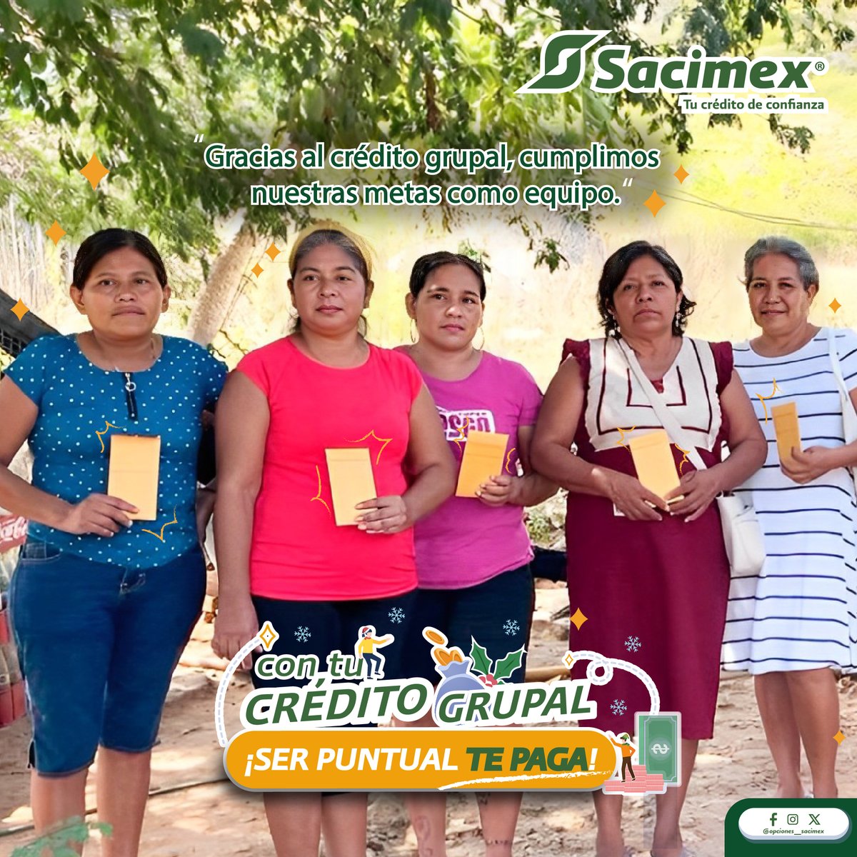 sacimex's tweet photo. ¡Prepárate para el cierre del año! 🌟🗓️
Con nuestro Crédito Grupal estas a tiempo, trabajar en equipo nunca fue tan gratificante.
Recuerda que ser puntual con tus pagos te trae grandes sorpresas.
-
-
-
#Obtén_Tu_Crédito #construyetussueños https://t.co/C5tzluDju1
