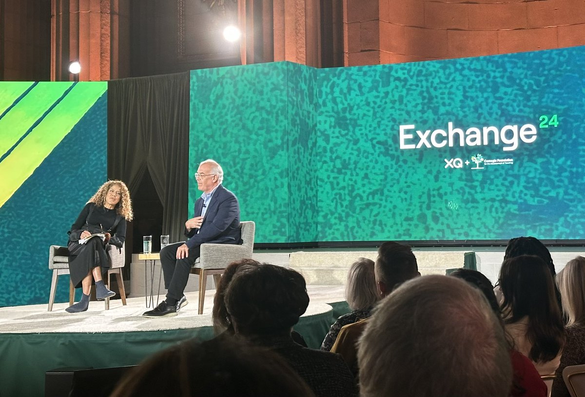 Mike Flanagan (@mkflanaganjr) on Twitter photo āTalent is evenly distributed if we regard talent as more than just GPA.ā
Onstage at <a href="/XQAmerica/">XQ</a> ās Exchange24 event, <a href="/nytdavidbrooks/">David Brooks</a> speaks w <a href="/RusslynnAli/">Russlynn Ali</a>, making the case for new assessment models and calling out the work of <a href="/MastTranscript/">Mastery Transcript ConsortiumĀ® (MTC)</a> as part of the path forward. āTalent is evenly distributed if we regard talent as more than just GPA.ā
Onstage at <a href="/XQAmerica/">XQ</a> ās Exchange24 event, <a href="/nytdavidbrooks/">David Brooks</a> speaks w <a href="/RusslynnAli/">Russlynn Ali</a>, making the case for new assessment models and calling out the work of <a href="/MastTranscript/">Mastery Transcript ConsortiumĀ® (MTC)</a> as part of the path forward.